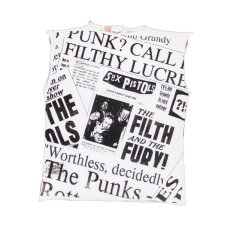 画像1: Sex Pistols カットオフスリーヴレスシャツ セックス・ピストルズ Newspaper [Back Print] (1)
