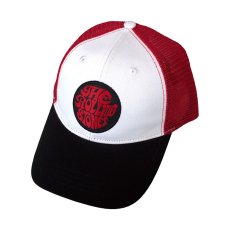 画像1: The Rolling Stones メッシュスナップバックキャップ ザ・ローリング・ストーンズ 70s Logo Emblem RED/WHT (1)