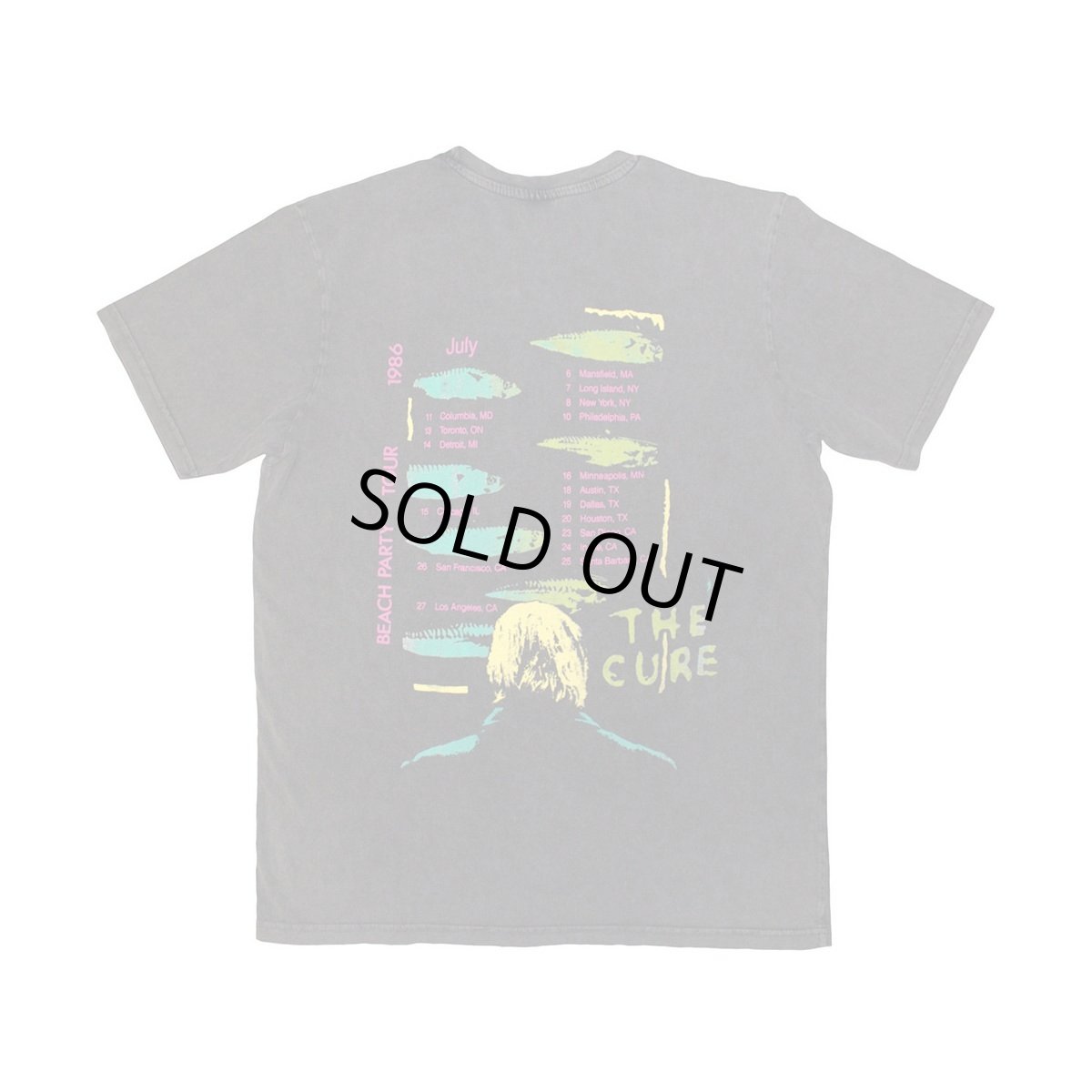 画像2: The Cure バンドTシャツ ザ・キュアー Beach Party Tour 1986 STONE WASH [Back Print] (2)