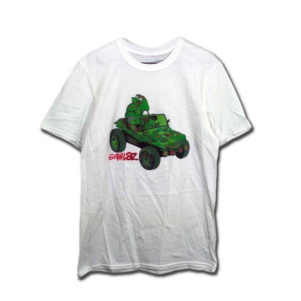 画像1: Gorillaz バンドTシャツ ゴリラズ Green Jeep (1)