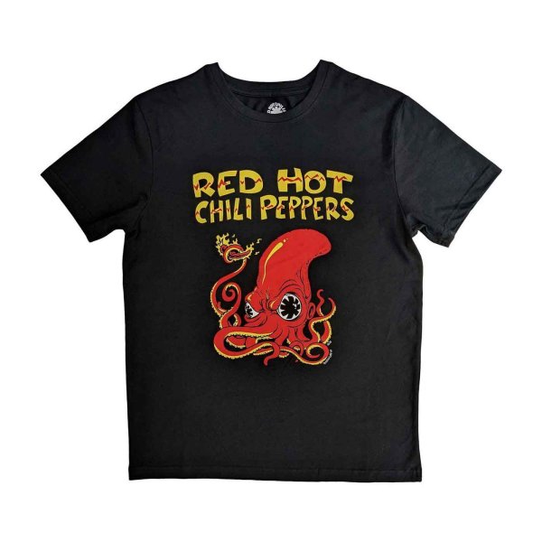 画像1: Red Hot Chili Peppers バンドTシャツ レッド・ホット・チリ・ペッパーズ Octopus BLACK (1)