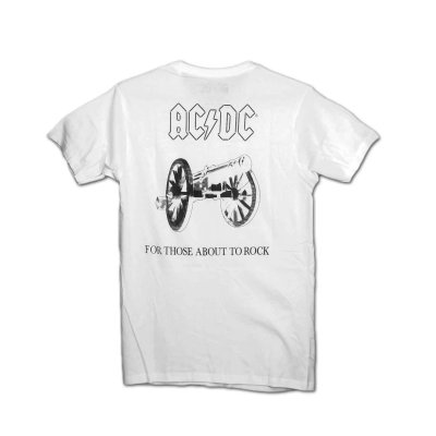 画像1: AC/DC バンドTシャツ エーシー・ディーシー About To Rock WHITE [Back Print]