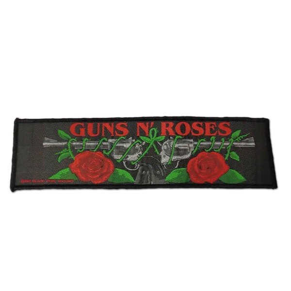 画像1: Guns N' Roses パッチ／ワッペンガンズ・アンド・ローゼス Logo & Roses Strip (1)