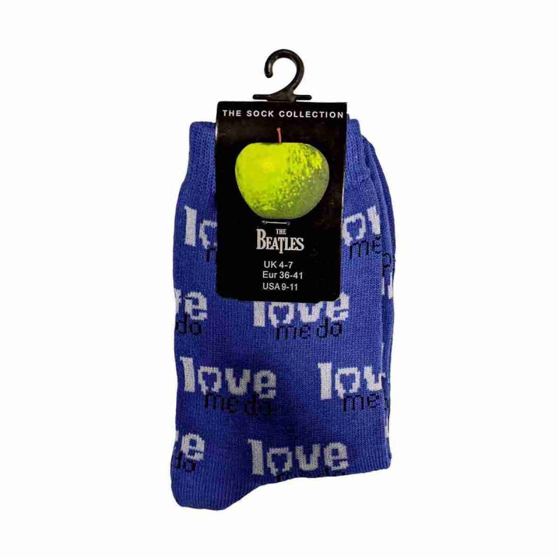 画像1: The Beatles レディースソックス 靴下 ザ・ビートルズ Love Me Do BLUE
