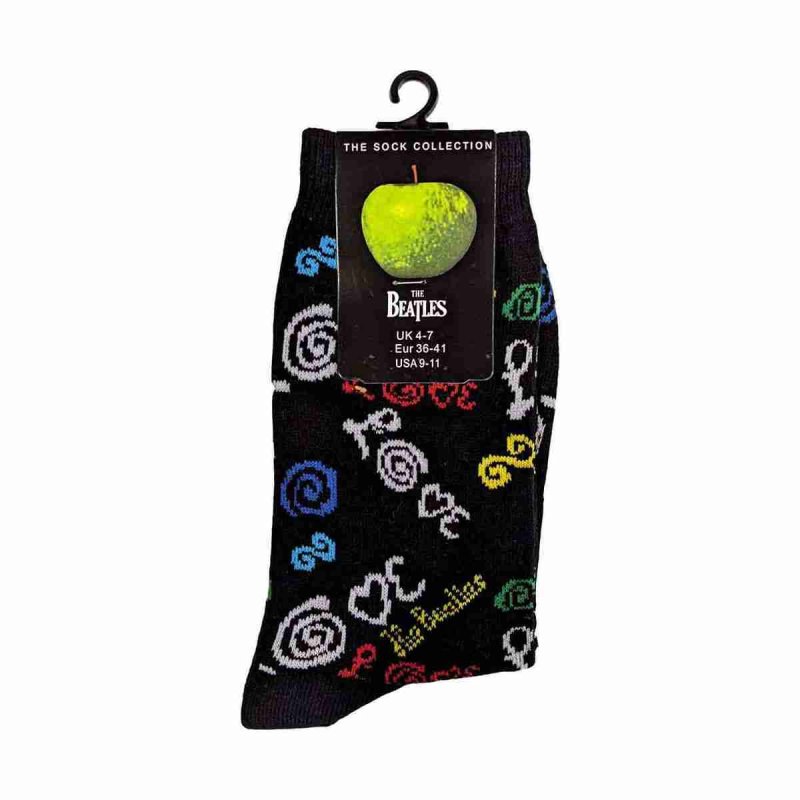画像1: The Beatles レディースソックス 靴下 ザ・ビートルズ Love NAVY