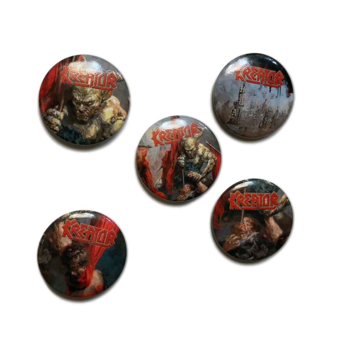 画像1: Kreator バッジ5個セット クリエイター Hate Uber Alles (1)
