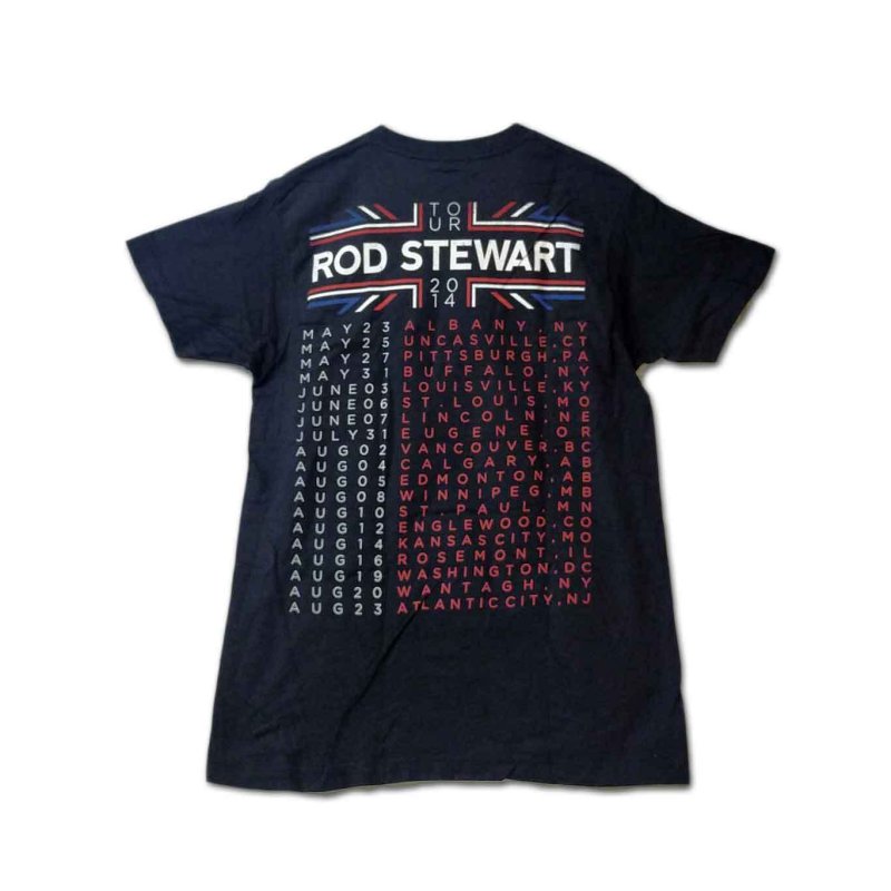画像1: Rod Stewart Tシャツ ロッド・スチュワート Union Jack 2014 Tour [Back Print]