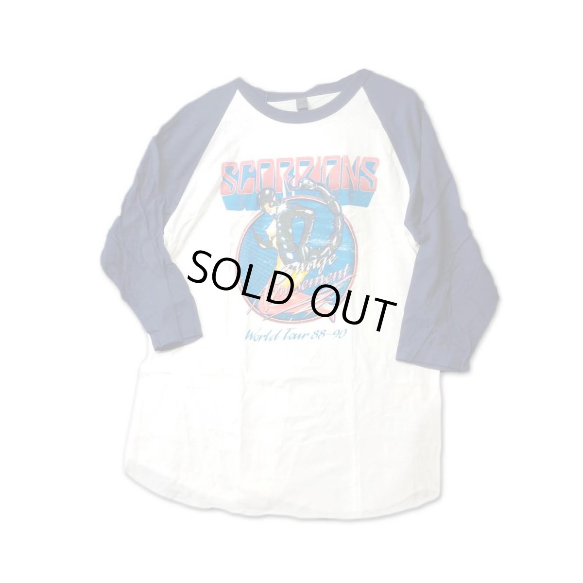 画像1: Scorpions ラグランTシャツ スコーピオンズ Savage Amusement World Tour 88-90 (1)
