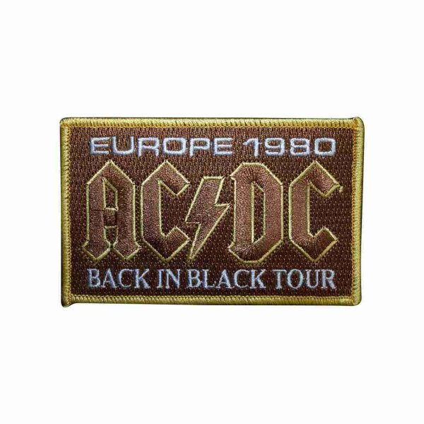 画像1: AC/DC アイロンパッチ／ワッペン エーシーディーシー Europe 1980 Back In Black Tour (1)