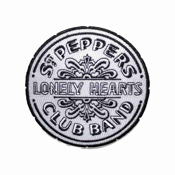 画像1: The Beatles アイロンパッチ／ワッペン ザ・ビートルズ Sgt Pepper Drum B&W (1)
