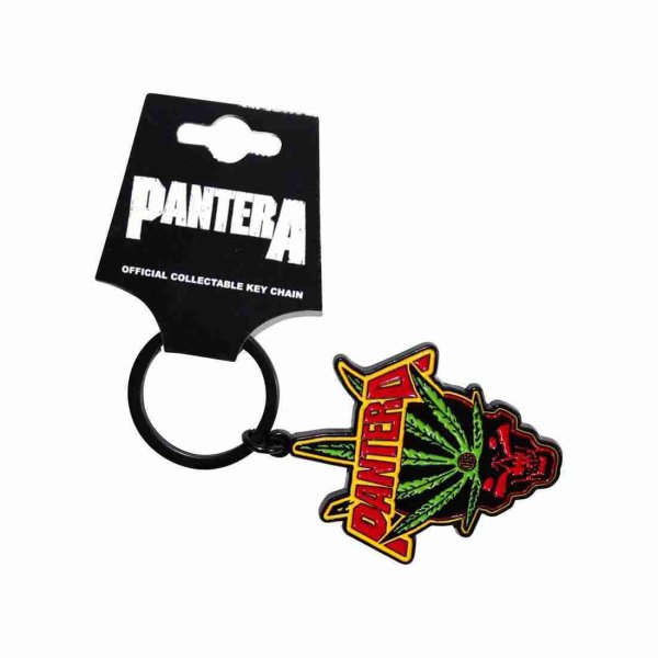 画像1: Pantera メタルキーリング キーホルダー パンテラ Leaf Skull (1)