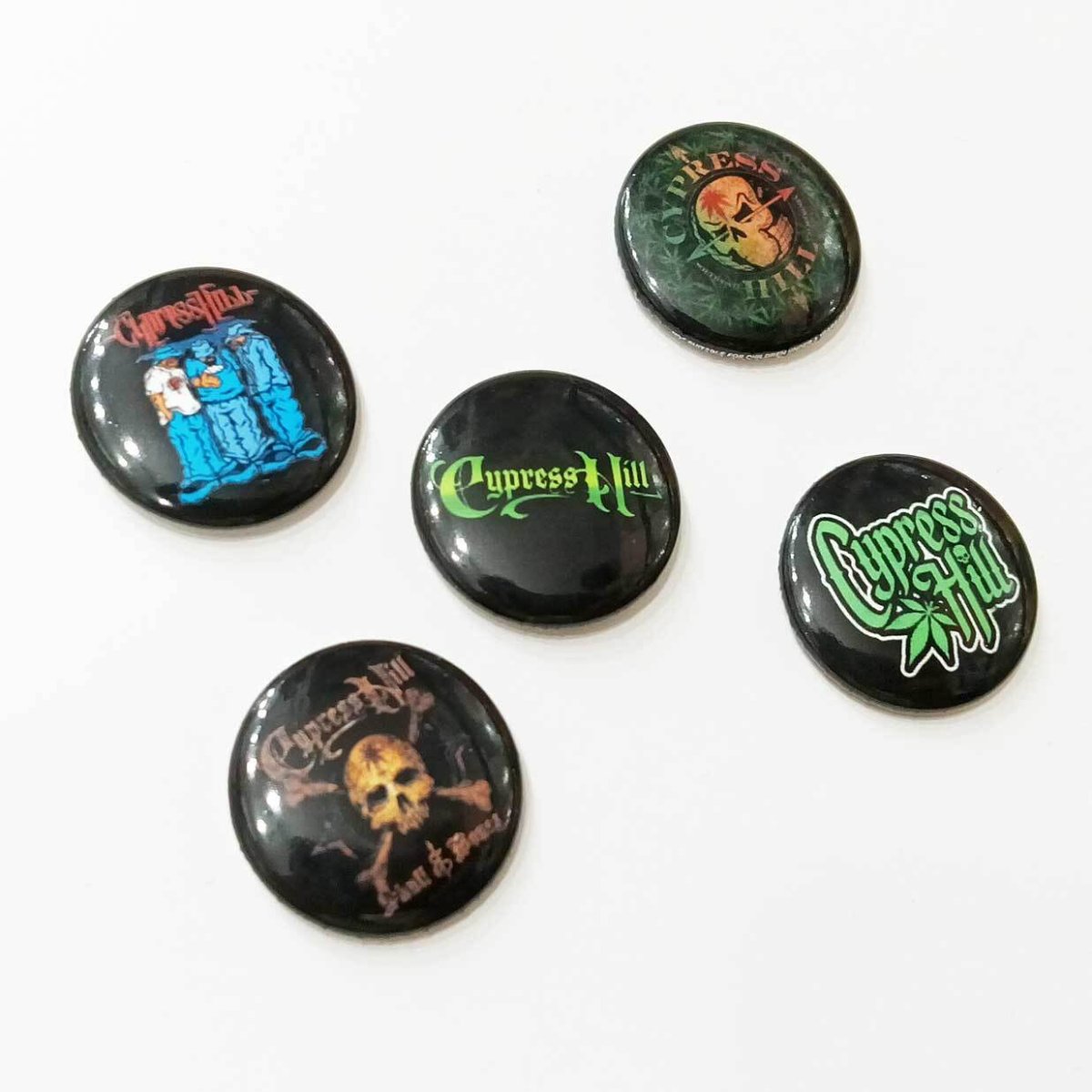 画像1: Cypress Hill バッジ5個セット サイプレス・ヒル Logos (1)