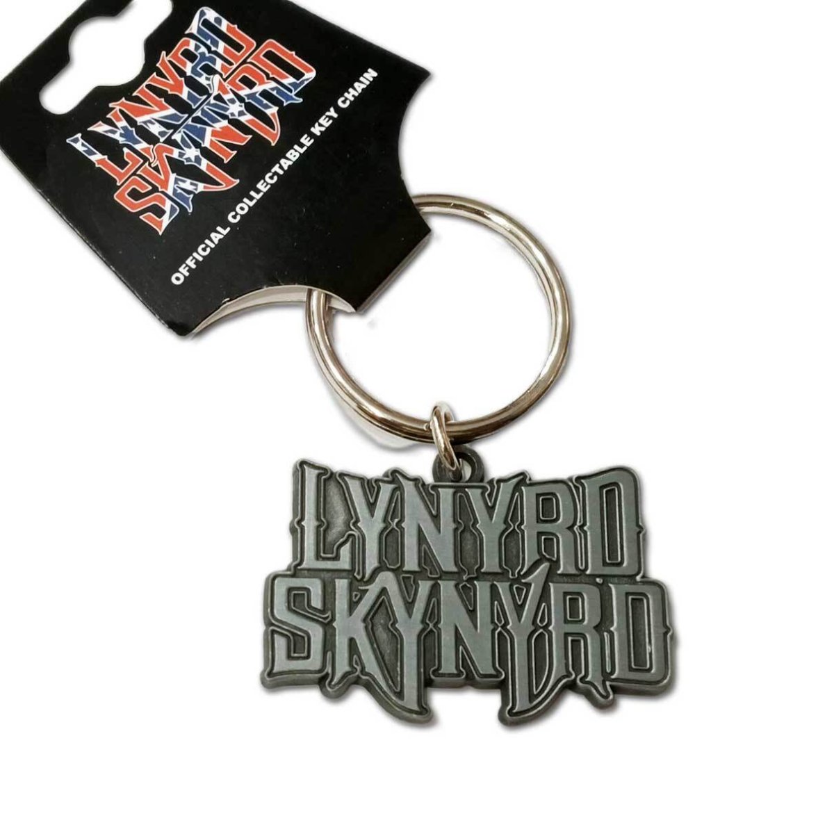 画像1: Lynyrd Skynyrd メタルキーリング キーホルダー レイナード・スキナード Logo Silver (1)