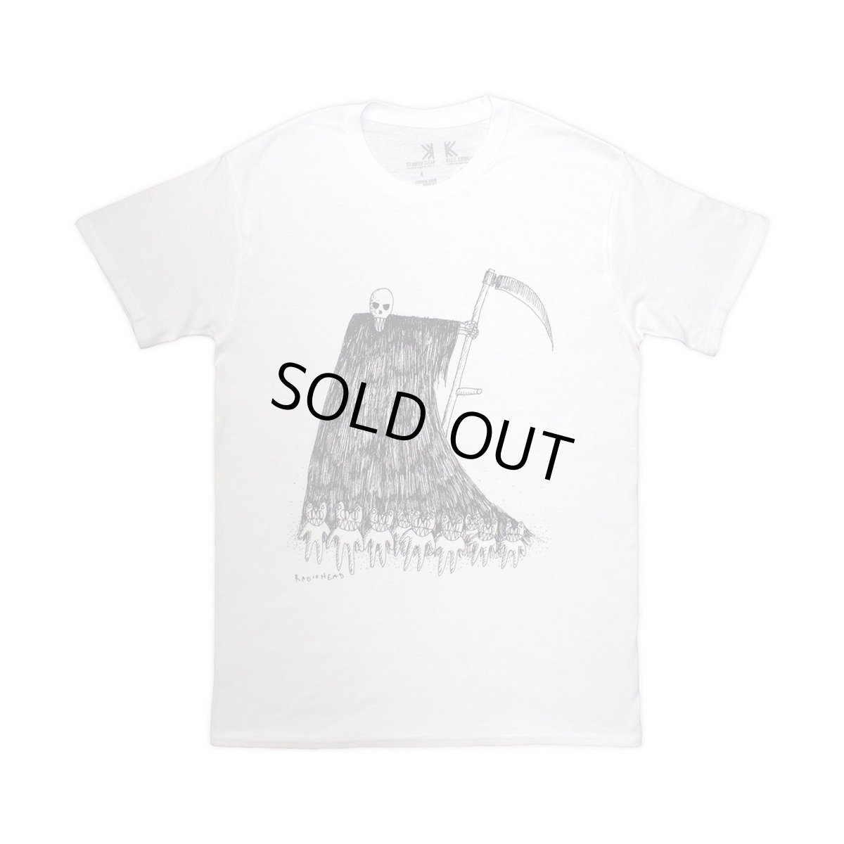 画像1: Radiohead バンドTシャツ レディオヘッド Grim Reaper WHITE [Organic Cortton] (1)