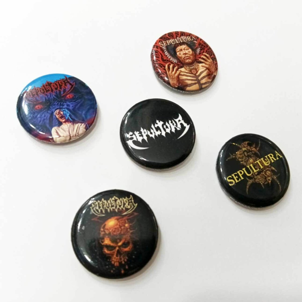 画像1: Sepultura バッジ5個セット セパルトゥラ Roots (1)