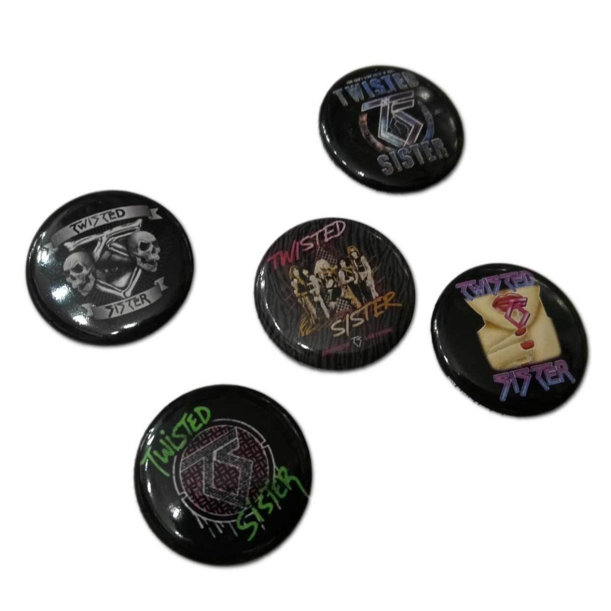 画像1: Twisted Sister バッジ5個セット トゥイステッド・シスター Ride To Live (1)
