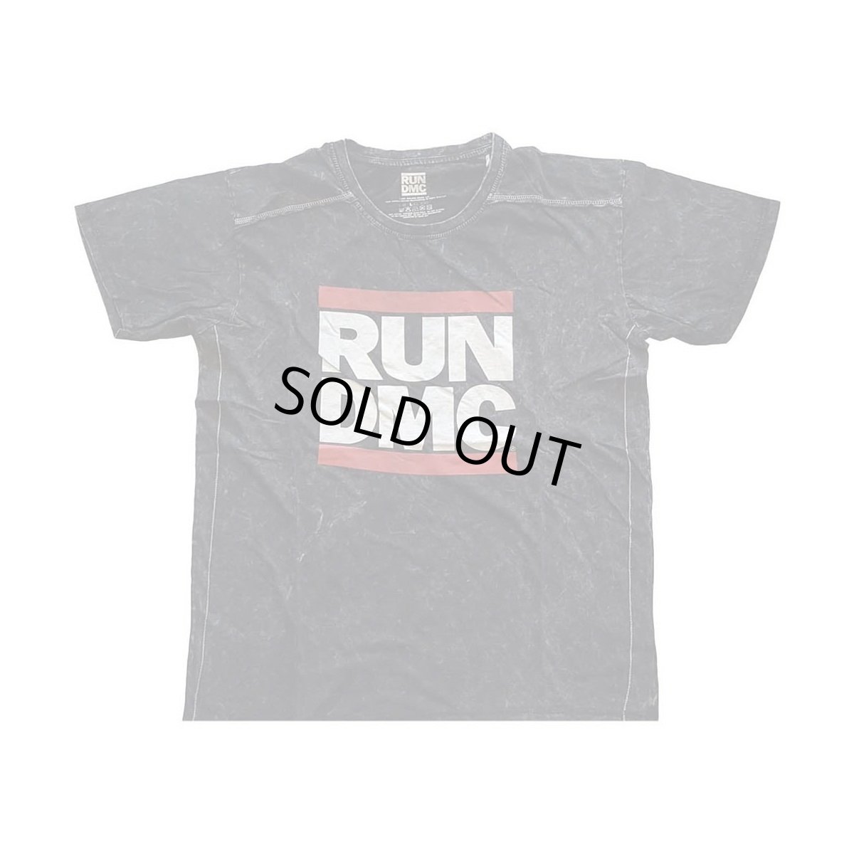 画像1: Run DMC Tシャツ ランDMC Logo SNOW WASH BLACK (1)