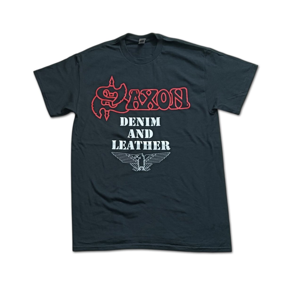 画像1: Saxon バンドTシャツ サクソン Denim And Leather (1)