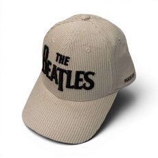 画像1: The Beatles スナップバックキャップ ザ・ビートルズ Drop T Logo & Apple Corduroy NATURAL (1)
