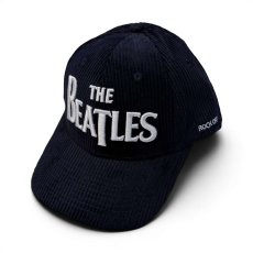 画像1: The Beatles スナップバックキャップ ザ・ビートルズ Drop T Logo & Apple Corduroy NAVY (1)