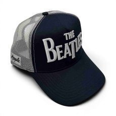 画像2: The Beatles メッシュスナップバックキャップ ザ・ビートルズ Drop T Logo & Apple NAVY/WHITE (2)