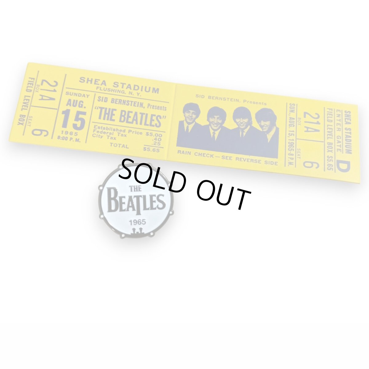 画像1: The Beatles メタルピンバッジ ザ・ビートルズ Drum Logo 1965 (1)
