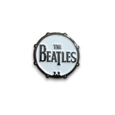 画像1: The Beatles メタルピンバッジ ザ・ビートルズ Drum Logo Black Outline (1)
