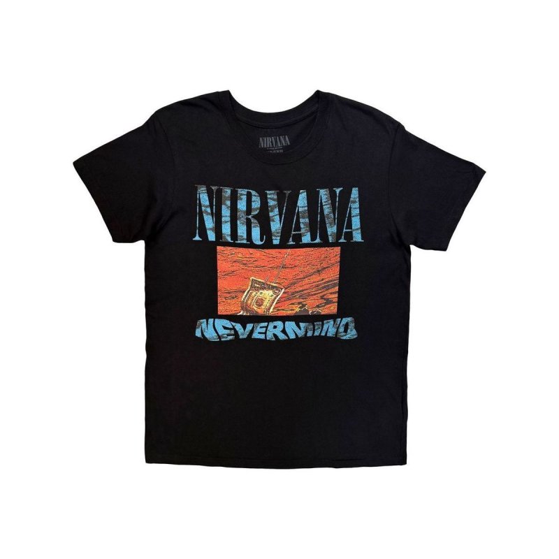 NIRAVANA バンドTシャツ Nirvana バンドTシャツ ニルヴァーナ Waves [Back Print] - バンドT