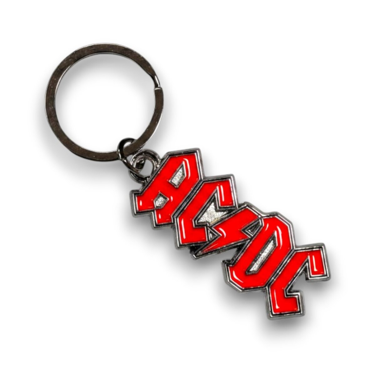 画像1: AC/DC メタルキーリング キーホルダー エーシーディーシー Logo RED (1)