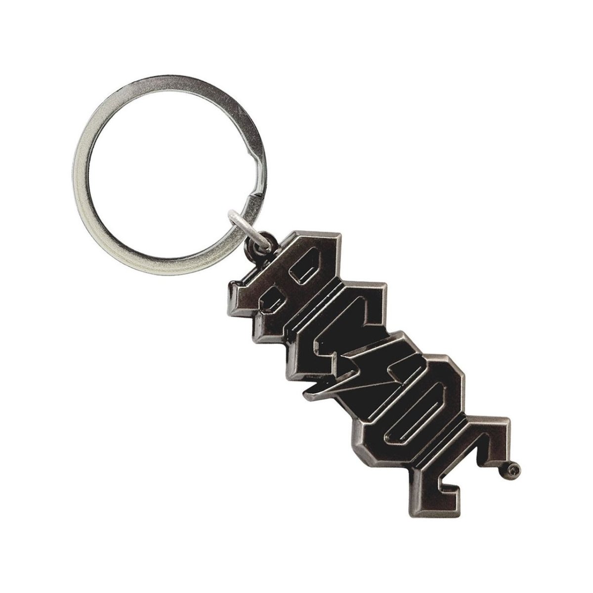 画像1: AC/DC メタルキーリング キーホルダー エーシーディーシー 3D Silver Logo (1)