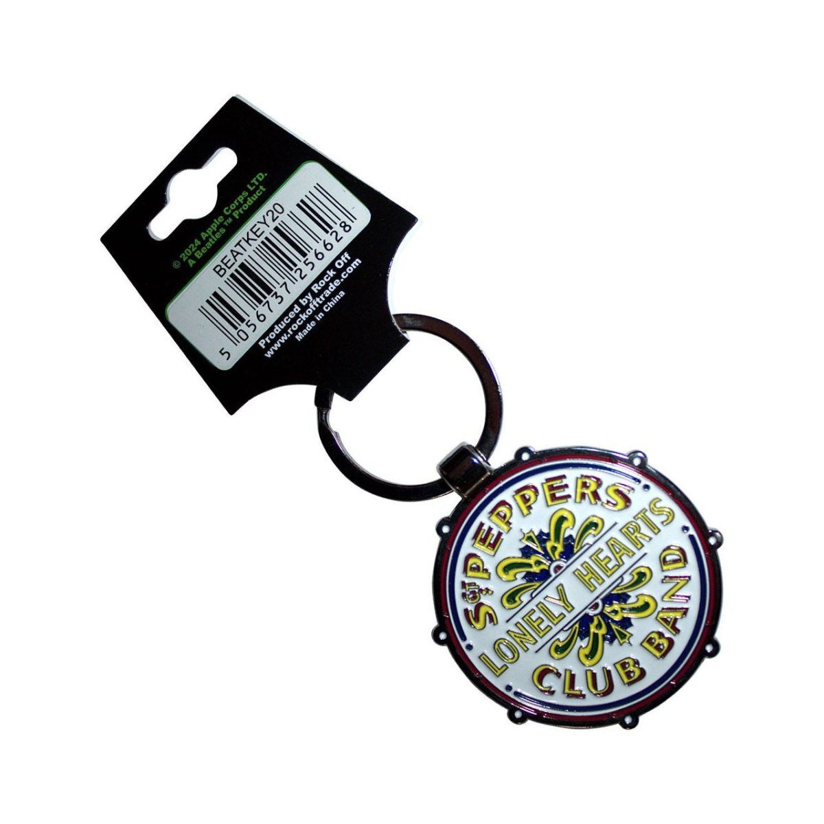 画像2: The Beatles メタルキーリング キーホルダー ザ・ビートルズ Drop T/Sgt Pepper Drum Double-Sided (2)