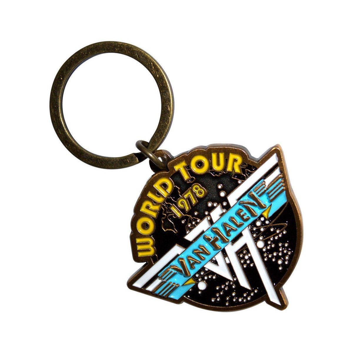 画像1: Van Halen メタルキーリング キーホルダー ヴァン・ヘイレン World Tour 1978 Retro Logo Banner (1)