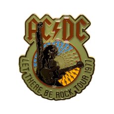 画像1: AC/DC メタルピンバッジ エーシーディーシー Let There Be Rock Tour 1977 (1)