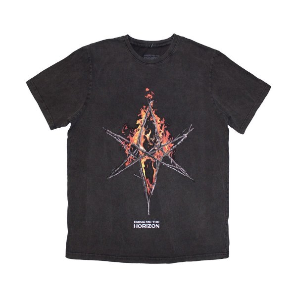 画像1: Bob Marley バンドTシャツ ボブ・マーリー Flame Hex & Text Logo (1)