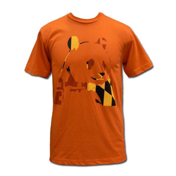 画像1: Panda Bear パンダ・ベアー Orange Panda Tシャツ (1)