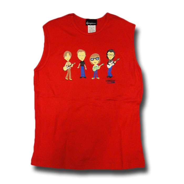 Weezer ウィーザー Band Cartoon Sleeveless Tシャツ (GMサイズ 
