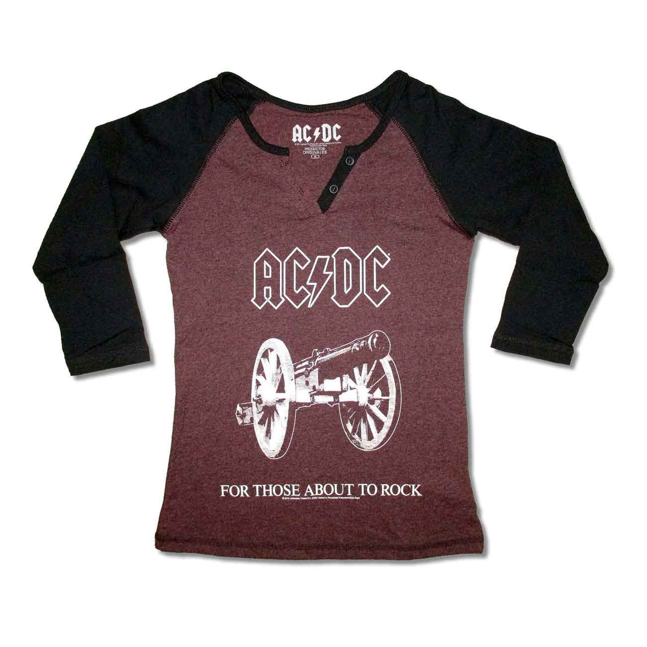 ac dc レディースラグランtシャツ エーシー ディーシー for those about