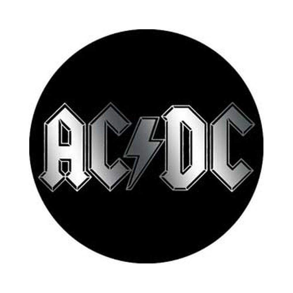 Ac Dc 缶バッジ エーシー ディーシー Chrome Logo 1 Inch Button バンドtシャツの通販ショップ Tee Merch