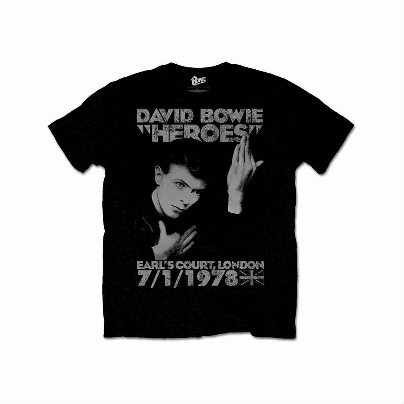 David Bowie Tシャツ デヴィッド・ボウイ Heroes Earls Court - バンド
