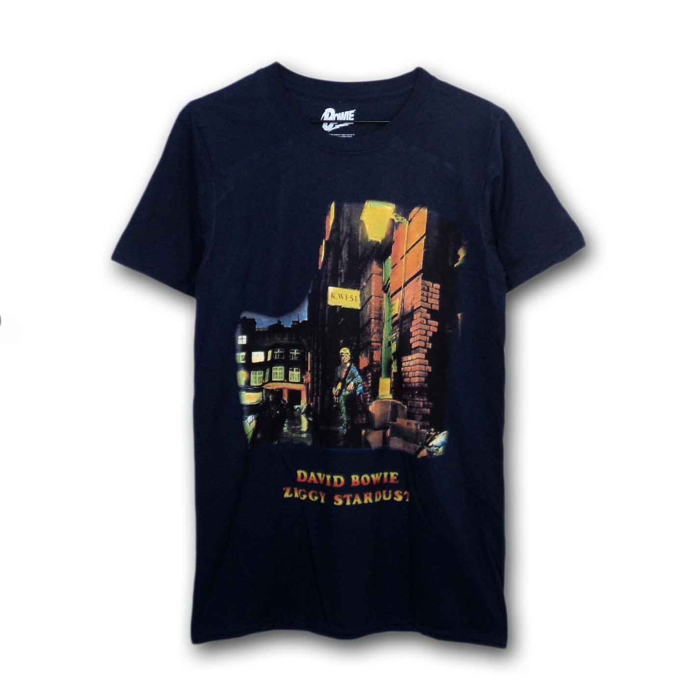 David Bowie Tシャツ デヴィッド・ボウイ Ziggy Stardust NAVY - バンドTシャツの通販ショップ『Tee-Merch!』