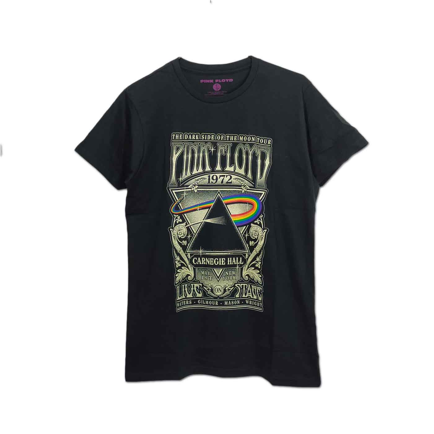 Pink Floyd バンドTシャツ ピンク・フロイド Carnegie Hall Poster BLACK - バンドTシャツの通販ショップ