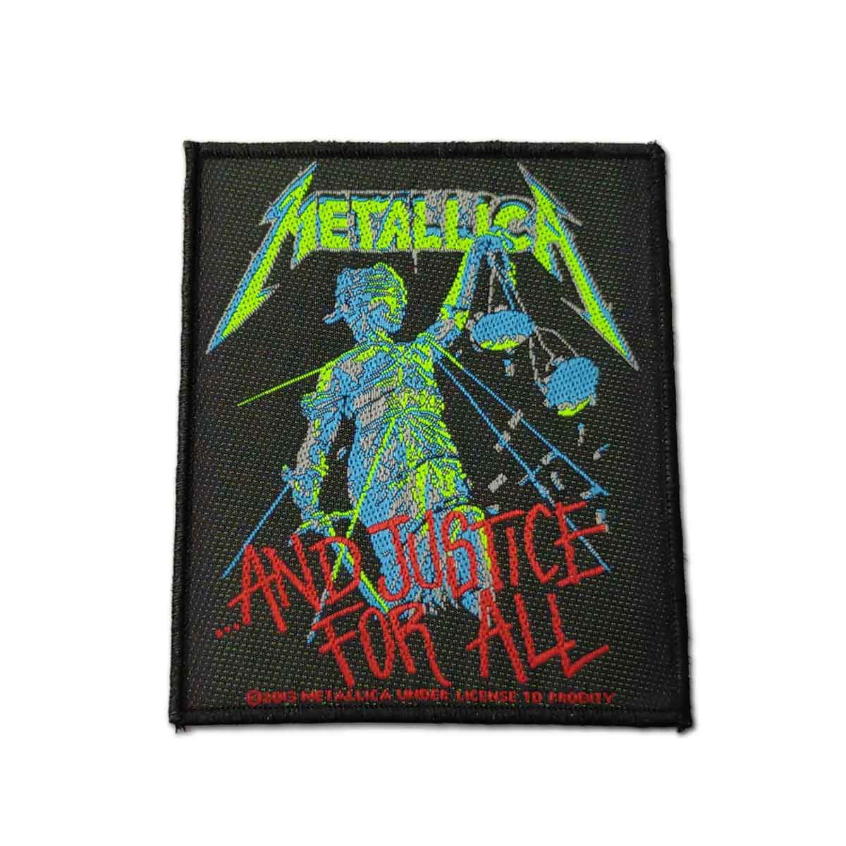 Patch Dos Metallica – And Justice For All – Broderie Tissée 100% Polyester Pour Veste Ou Sac